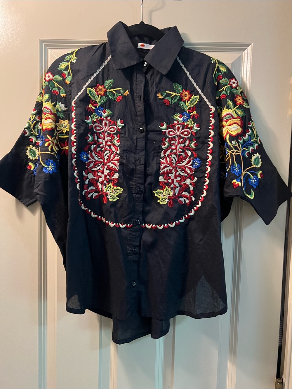 Khaadi Cotton NEW Black Embroidered Top / Multicolor Threadwork / [S] - Picture 7 of 10